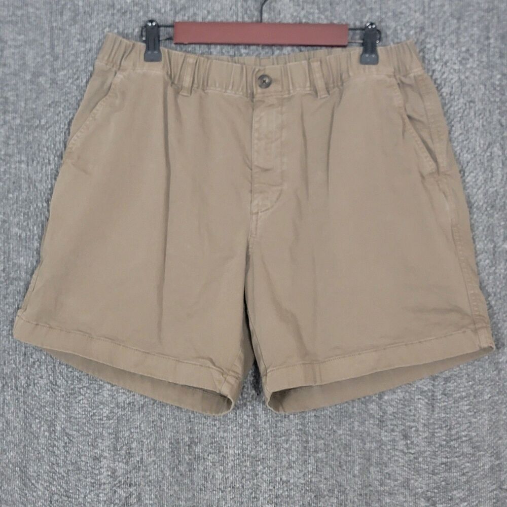 Bear Bottom Shorts Mens XL Brown 7” Inseam Elastic Waist Preppy Chino